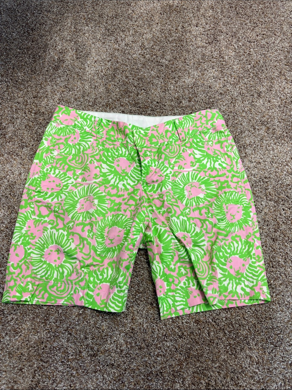Lilly Pulitzer Pink and Green Floral-Print Women's Shorts